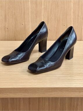 Prada | Shoes | Prada Ribbon Silk Nero Heels | Poshmark